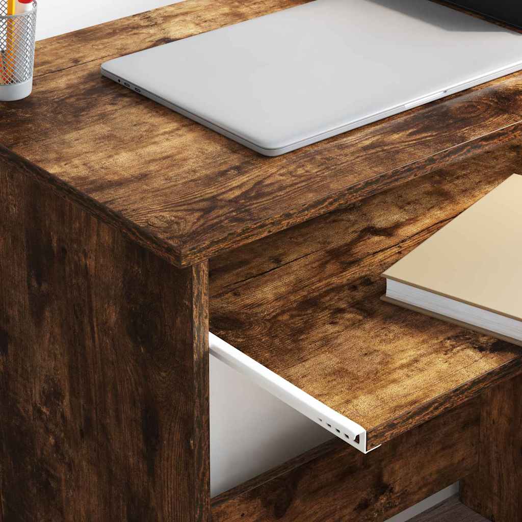 Desk with Drawer Smoked Oak 106 x 41 x 88.5 cm Engineered Wood