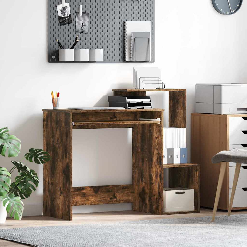 Desk with Drawer Smoked Oak 106 x 41 x 88.5 cm Engineered Wood