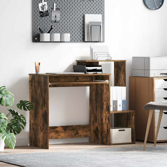 Desk with Drawer Smoked Oak 106 x 41 x 88.5 cm Engineered Wood