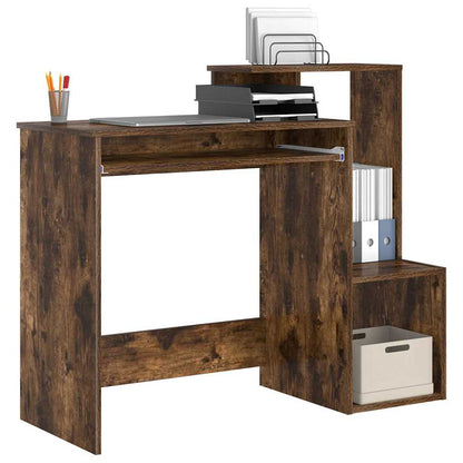 Desk with Drawer Smoked Oak 106 x 41 x 88.5 cm Engineered Wood
