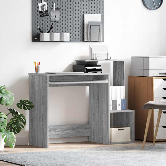 Desk with Shelf Grey Sonoma 106 x 40 x 88.5 cm Engineered Wood
