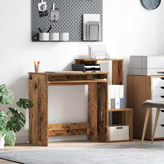Desk with Shelf Old wood 106 x 40 x 88.5 cm Engineered Wood