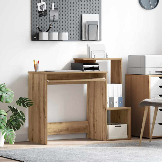 Desk with Drawer Artisan Oak 106 x 41 x 88.5 cm Engineered Wood