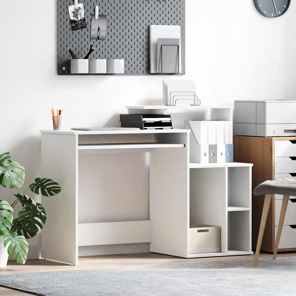 Desk with Drawer White 120.5 x 44 x 88.5 cm Engineered Wood