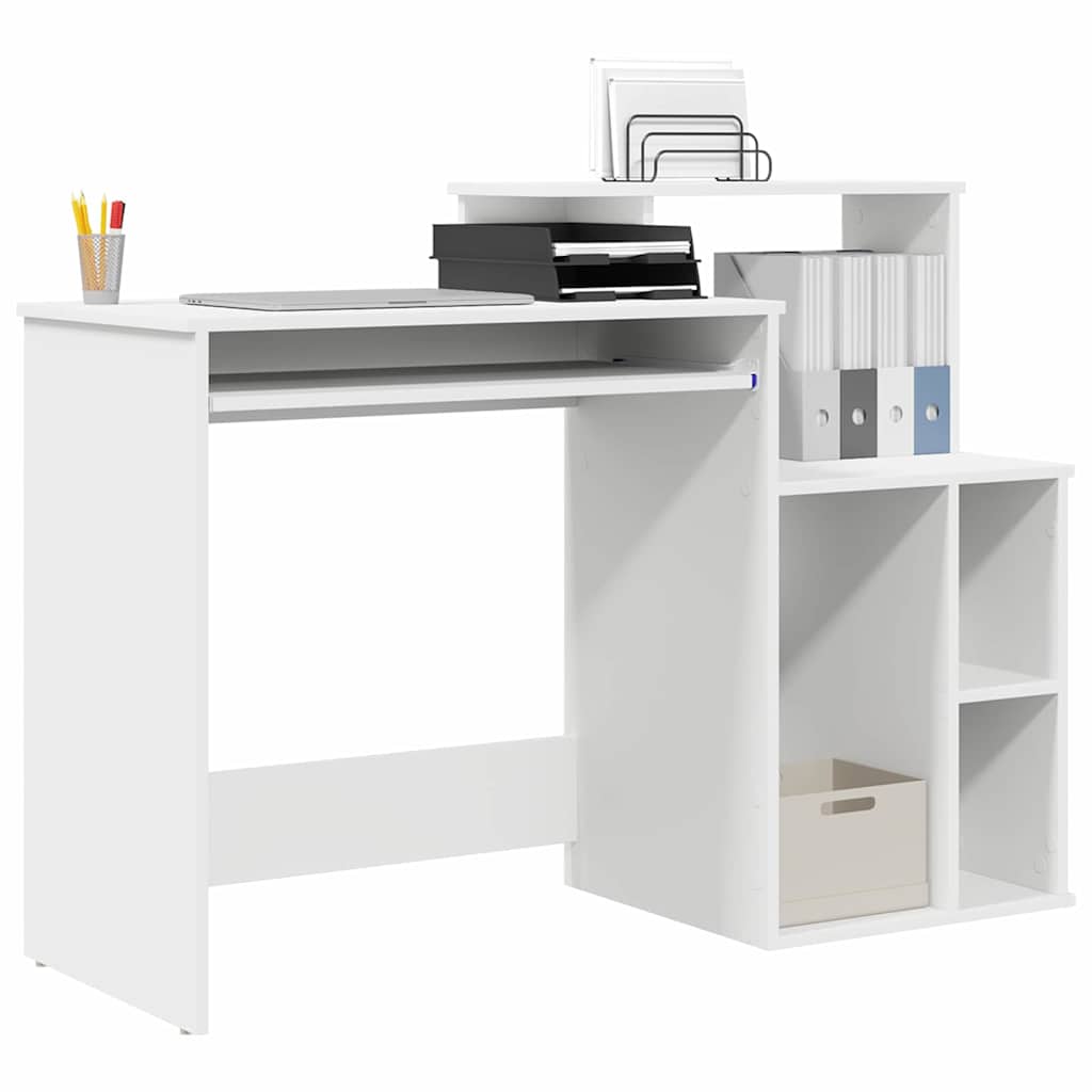 Desk with Drawer White 120.5 x 44 x 88.5 cm Engineered Wood