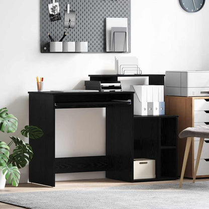 Desk with Drawer Black Oak 120.5 x 44 x 88.5 cm Engineered Wood