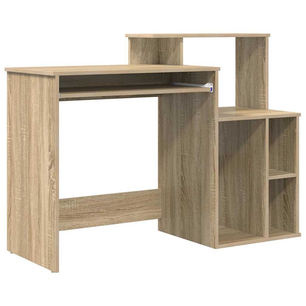 Desk with Shelf Sonoma Oak 120.5 x 44 x 88.5 cm Engineered Wood