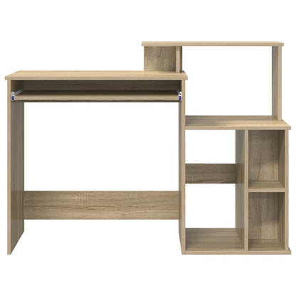 Desk with Shelf Sonoma Oak 120.5 x 44 x 88.5 cm Engineered Wood
