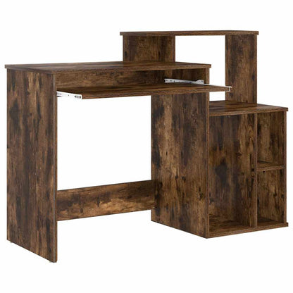 Desk with Shelf Smoked Oak 120.5 x 44 x 88.5 cm Engineered Wood