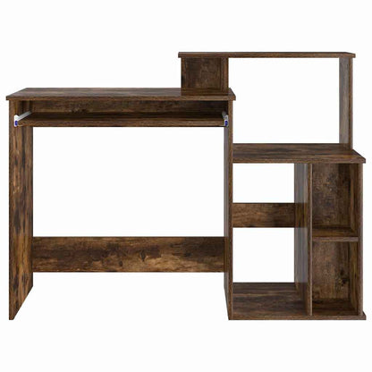 Desk with Shelf Smoked Oak 120.5 x 44 x 88.5 cm Engineered Wood