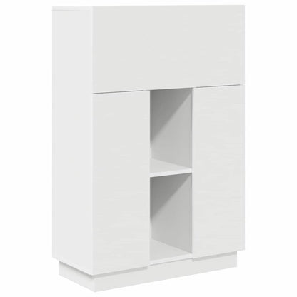 Desk with Shelf White 71.5 x 31.5 x 106.5 cm Engineered Wood