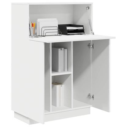 Desk with Shelf White 71.5 x 31.5 x 106.5 cm Engineered Wood