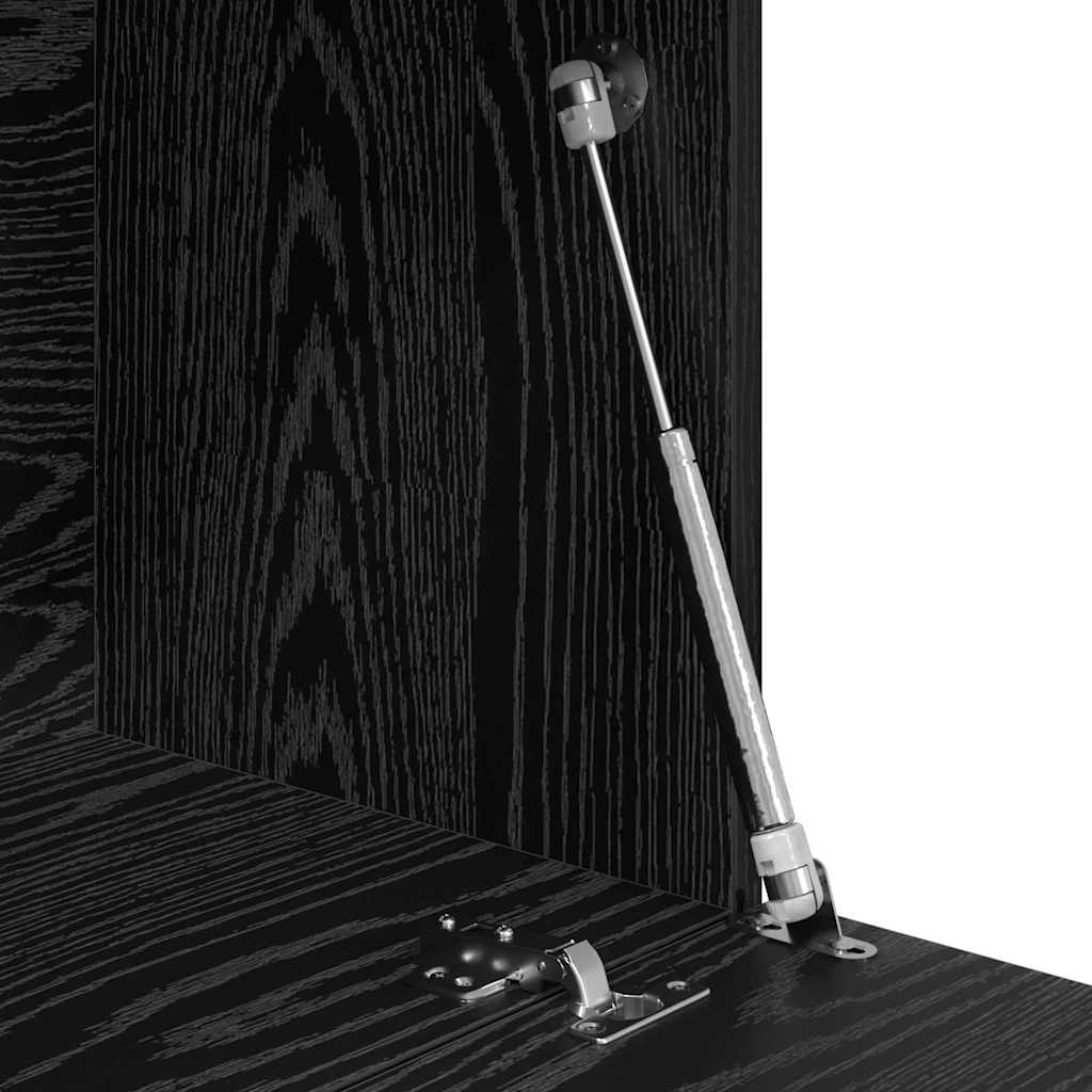 Desk with Door Black Oak 71.5 x 31.5 x 106.5 cm Engineered Wood