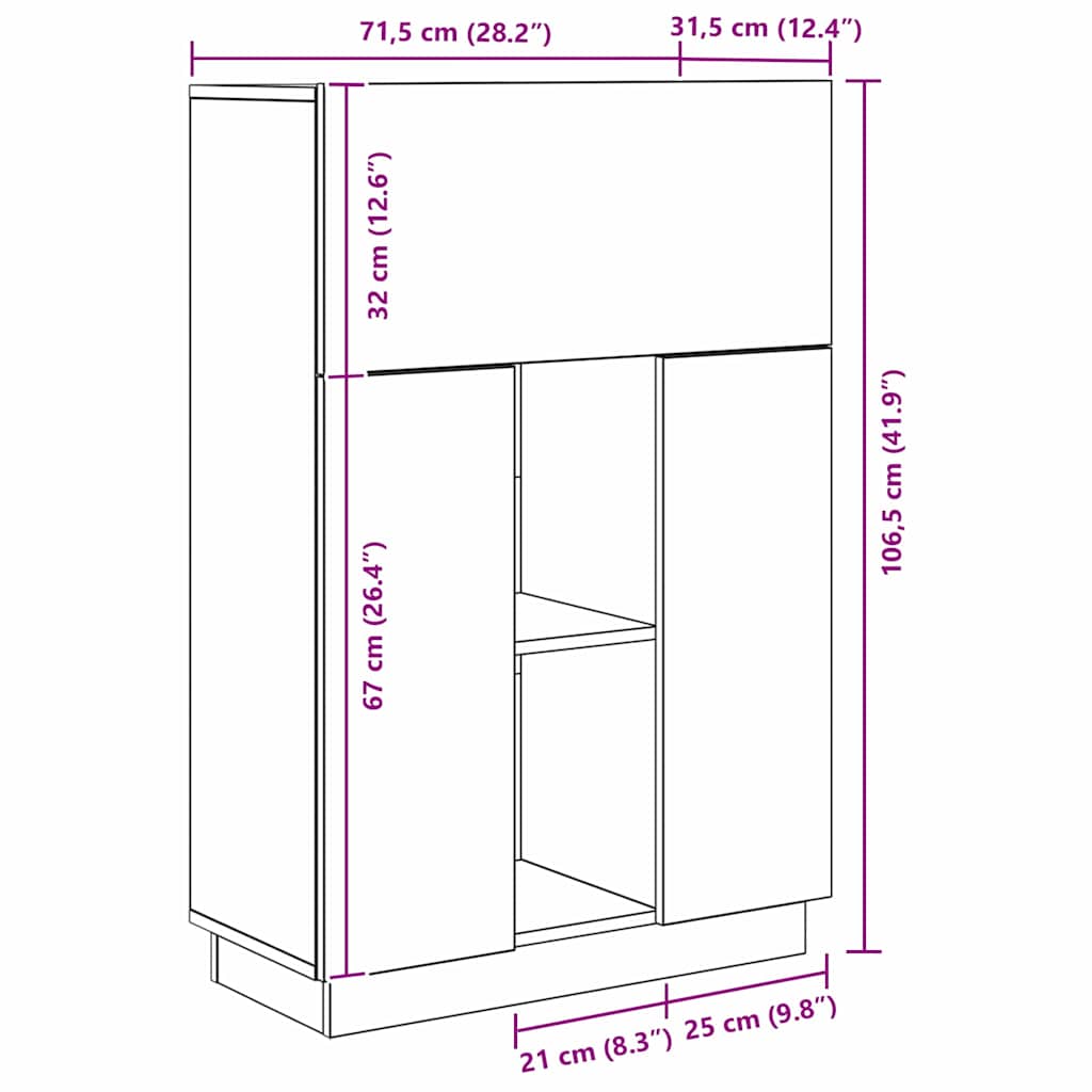 Desk Concrete Grey 71.5 x 31.5 x 106.5 cm Engineered Wood