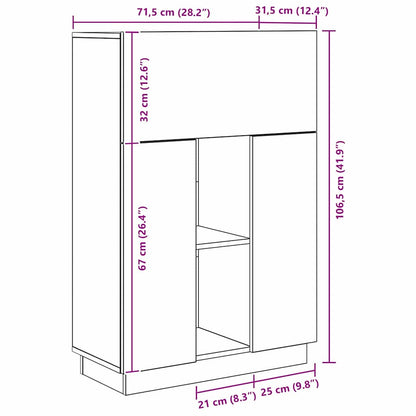 Desk Concrete Grey 71.5 x 31.5 x 106.5 cm Engineered Wood