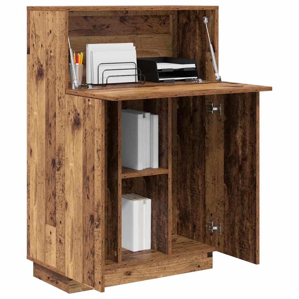 Desk with Shelf Old Wood 71.5 x 31.5 x 106.5 cm Engineered Wood
