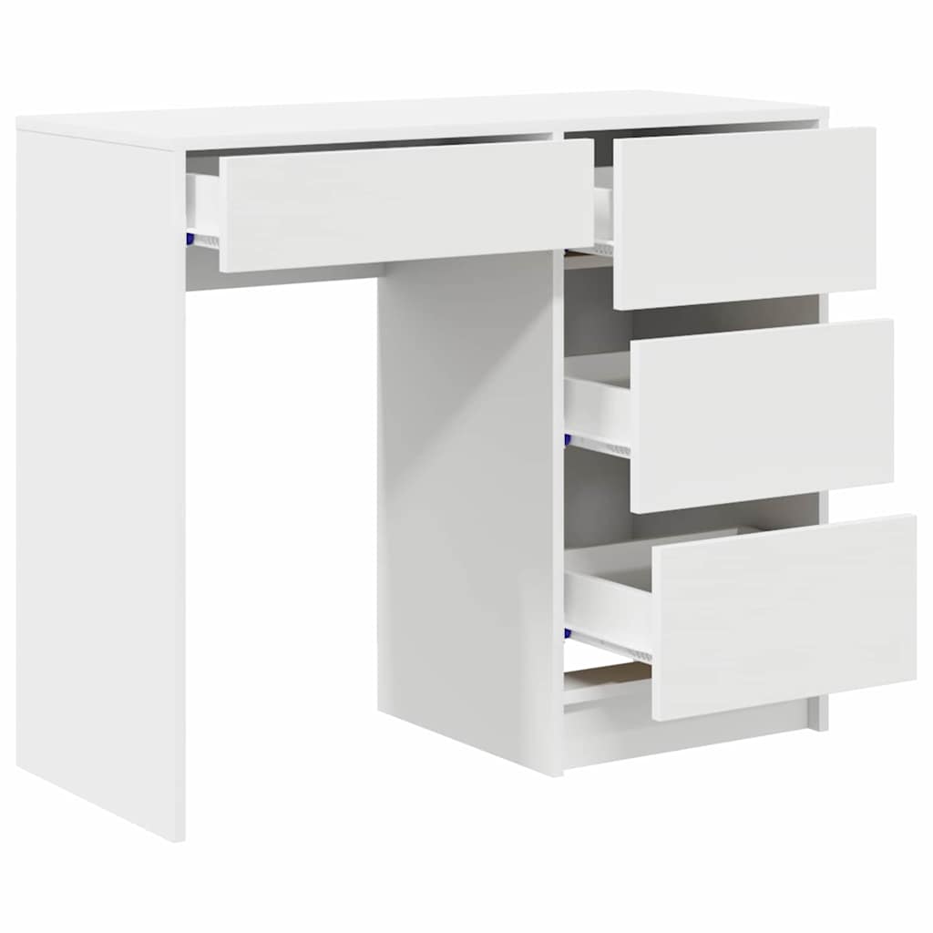 Desk with Drawer White 90 x 37.5 x 75 cm Engineered Wood