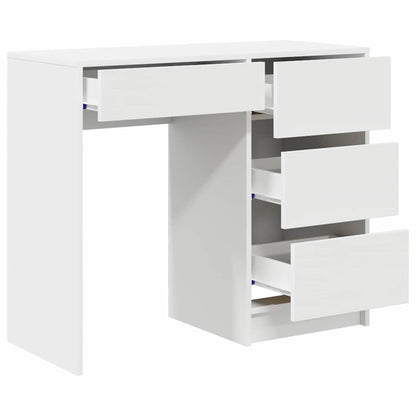 Desk with Drawer White 90 x 37.5 x 75 cm Engineered Wood