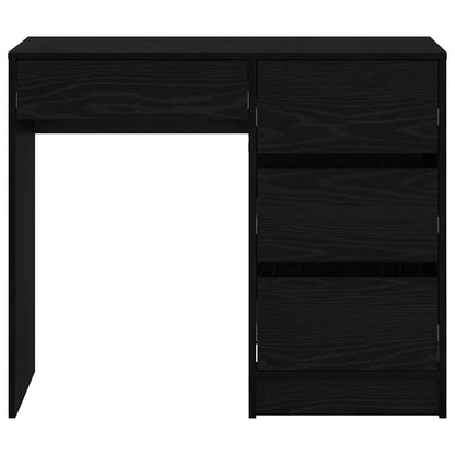 Desk with Drawer Black Oak 90 x 37.5 x 75 cm Engineered Wood