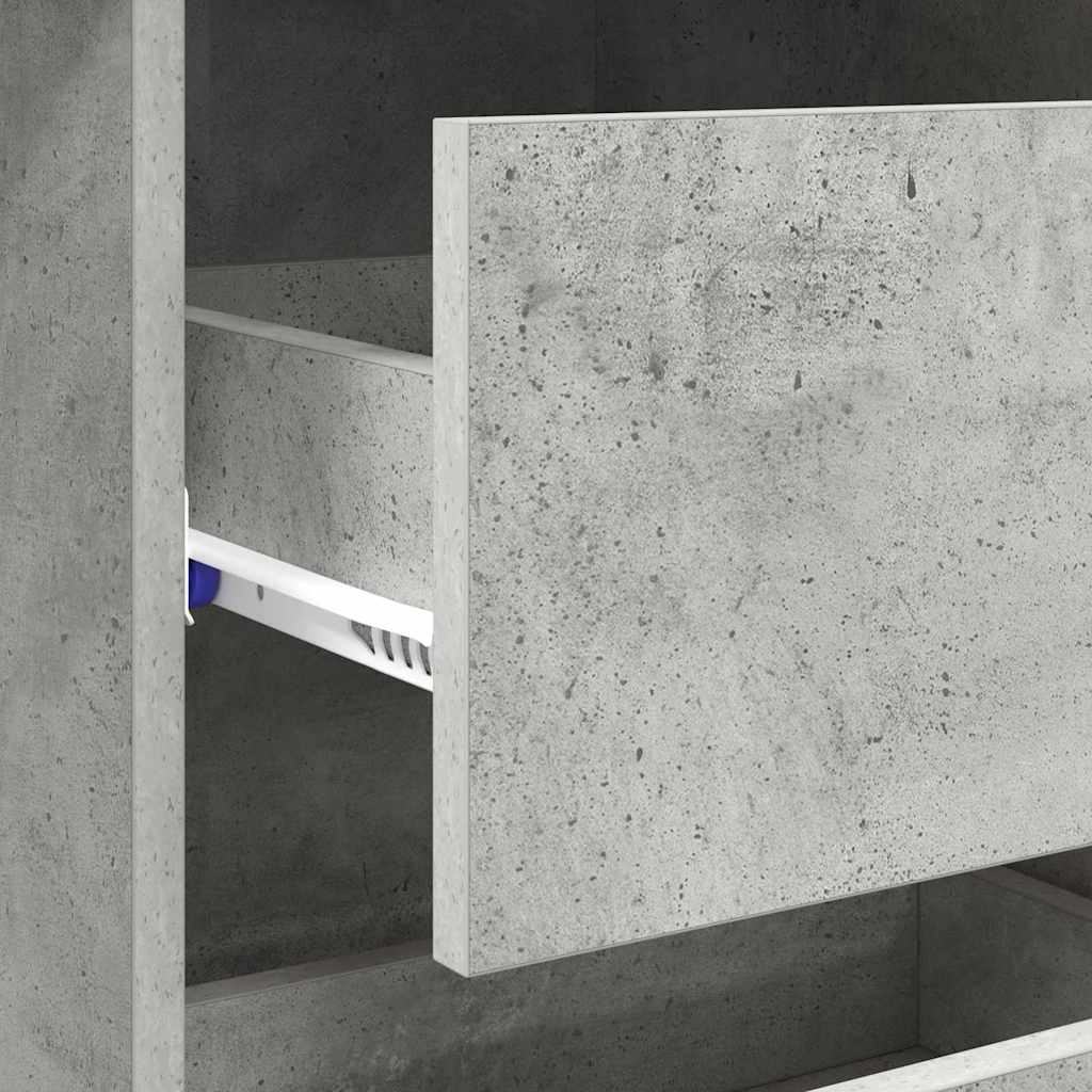 Desk Concrete Grey 90 x 37.5 x 75 cm Engineered Wood