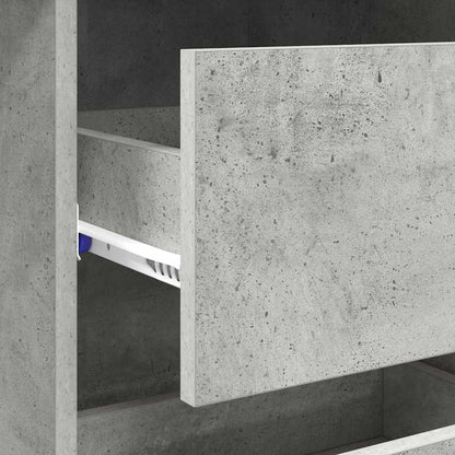 Desk Concrete Grey 90 x 37.5 x 75 cm Engineered Wood