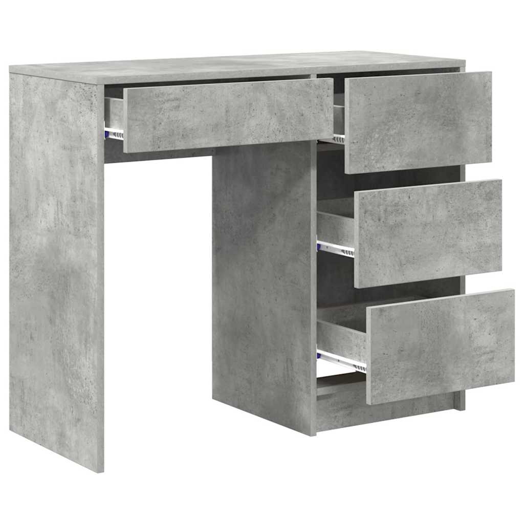Desk Concrete Grey 90 x 37.5 x 75 cm Engineered Wood