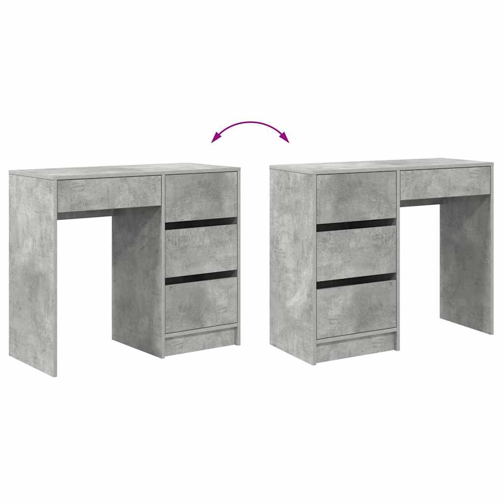 Desk Concrete Grey 90 x 37.5 x 75 cm Engineered Wood
