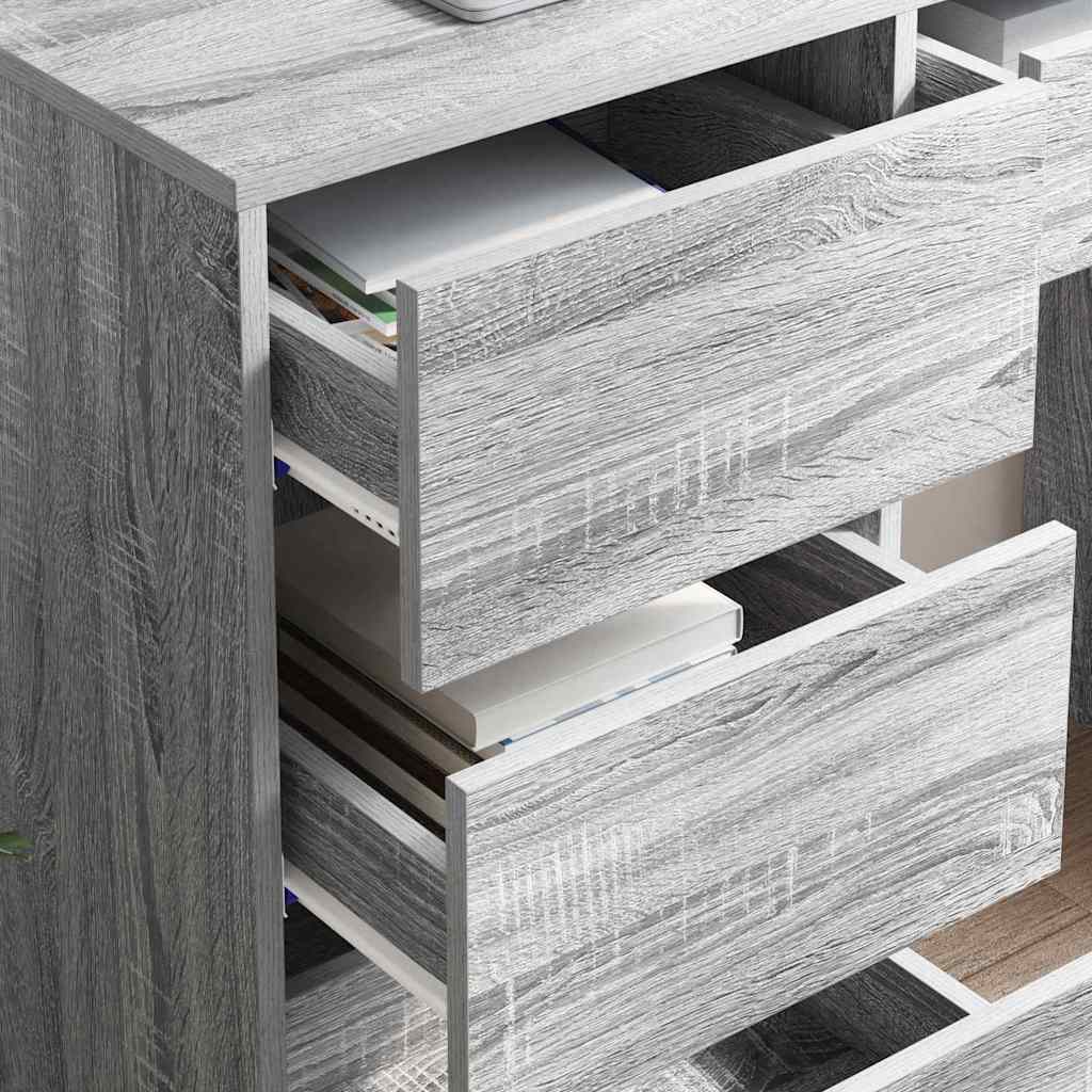Desk with Drawer Grey Sonoma 90 x 37.5 x 75 cm Engineered Wood