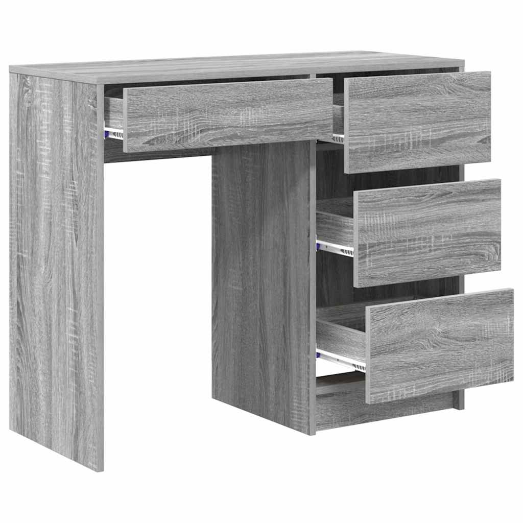 Desk with Drawer Grey Sonoma 90 x 37.5 x 75 cm Engineered Wood
