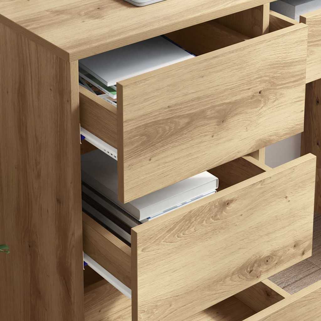 Desk with Drawer Artisan Oak 90 x 37.5 x 75 cm Engineered Wood