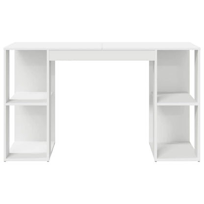 Desk with Shelf White 130 x 50.5 x 75 cm Engineered Wood