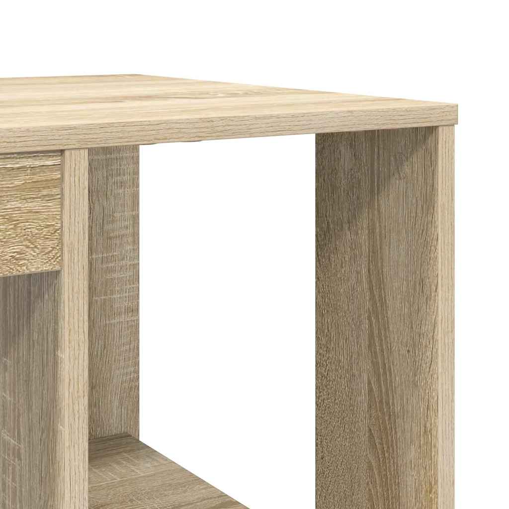 Desk with Shelf Sonoma Oak 130 x 50.5 x 75 cm Engineered Wood