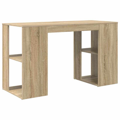 Desk with Shelf Sonoma Oak 130 x 50.5 x 75 cm Engineered Wood