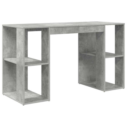 Desk Concrete Grey 130 x 50.5 x 75 cm Engineered Wood