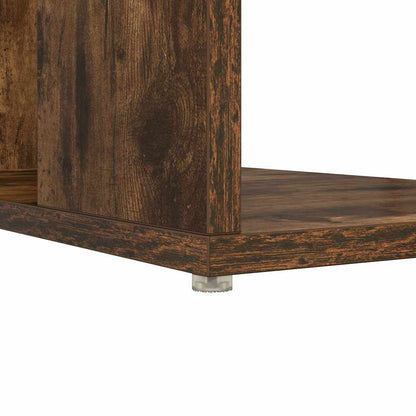 Desk with Shelf Smoked Oak 130 x 50.5 x 75 cm Engineered Wood