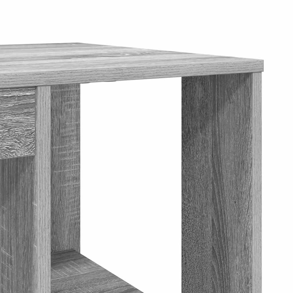 Desk with Shelf Grey Sonoma 130 x 50.5 x 75 cm Engineered Wood