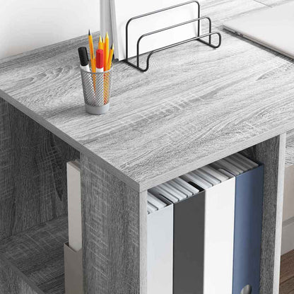 Desk with Shelf Grey Sonoma 130 x 50.5 x 75 cm Engineered Wood