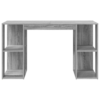 Desk with Shelf Grey Sonoma 130 x 50.5 x 75 cm Engineered Wood