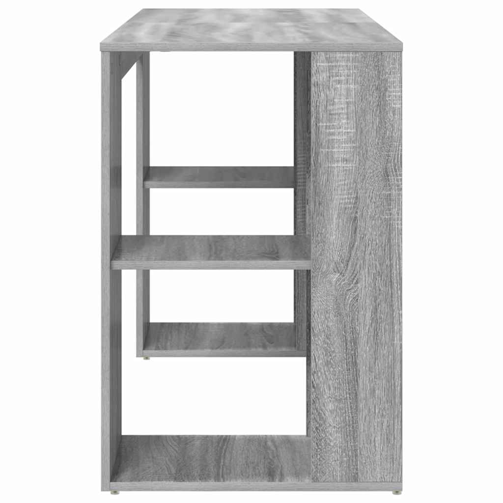 Desk with Shelf Grey Sonoma 130 x 50.5 x 75 cm Engineered Wood