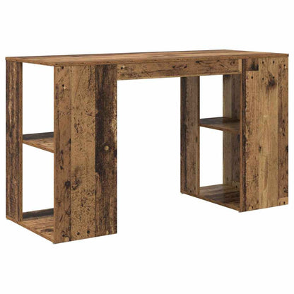 Desk with Shelf Old Wood 130 x 50.5 x 75 cm Engineered Wood