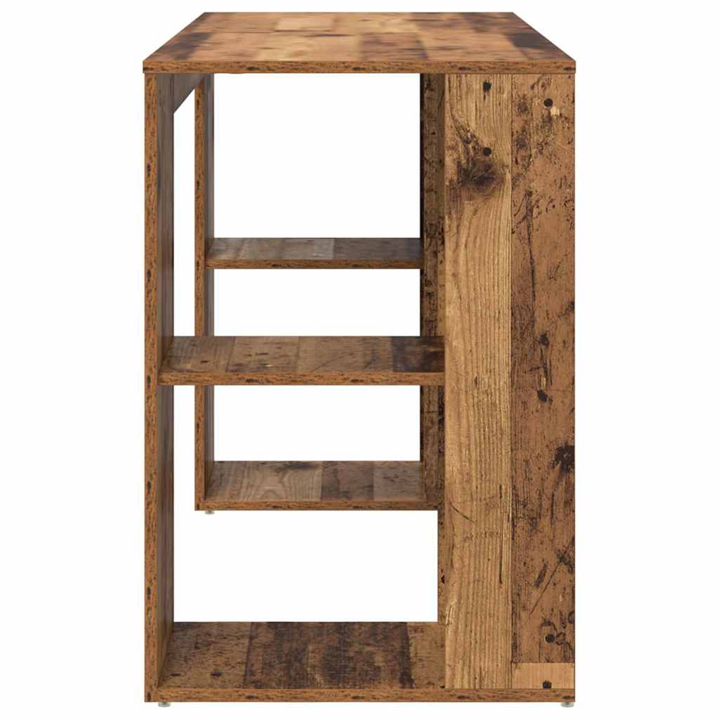 Desk with Shelf Old Wood 130 x 50.5 x 75 cm Engineered Wood