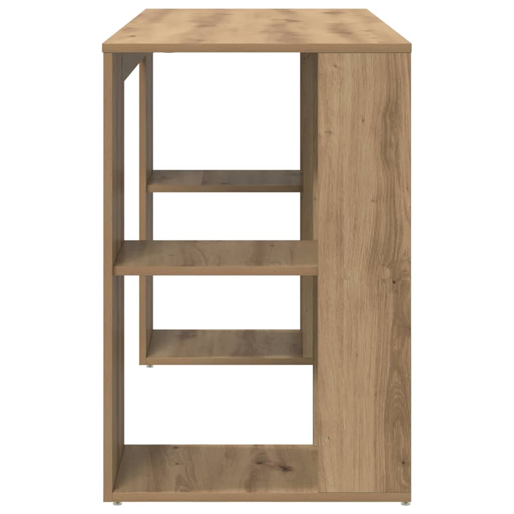 Desk with Shelf Artisan Oak 130 x 50.5 x 75 cm Engineered Wood