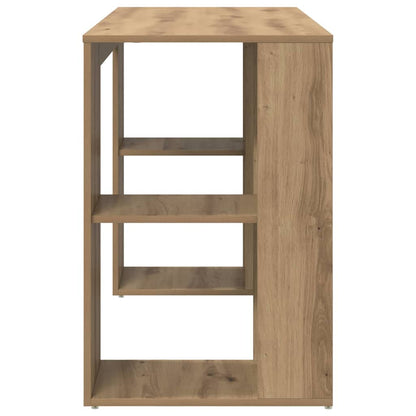 Desk with Shelf Artisan Oak 130 x 50.5 x 75 cm Engineered Wood