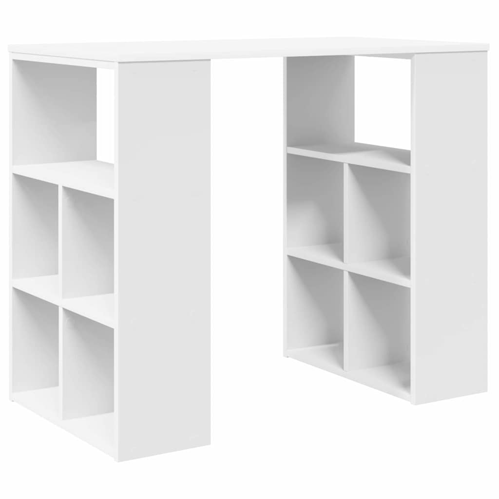 Desk with Shelf White 90 x 50 x 75 cm Engineered Wood