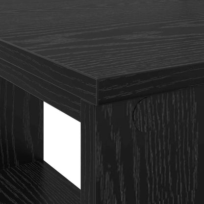 Desk with Shelf Black Oak 90 x 50 x 75 cm Engineered Wood