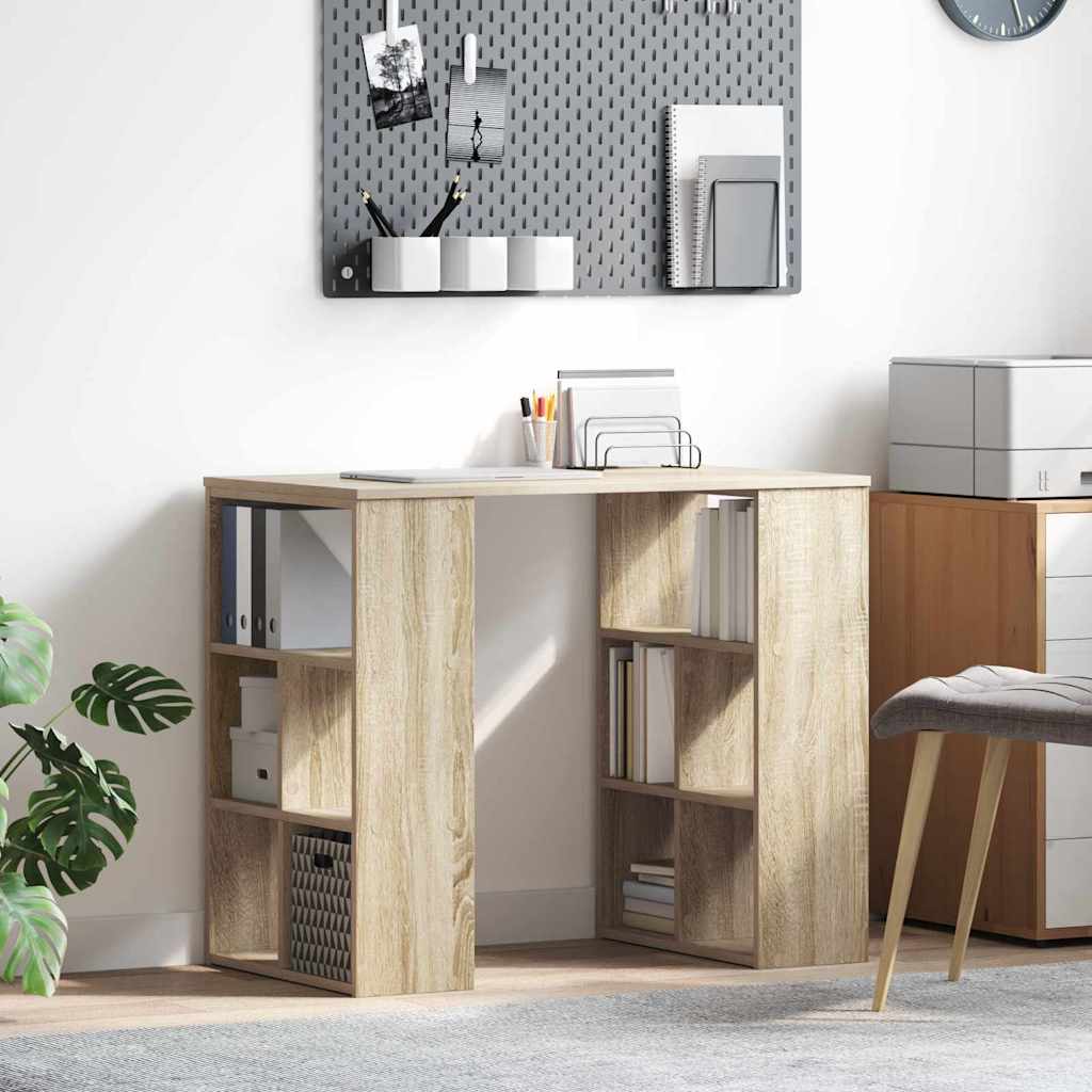 Desk with Shelf Sonoma Oak 90 x 50 x 75 cm Engineered Wood
