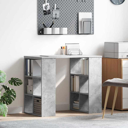 Desk with Shelf Concrete Grey 90 x 50 x 75 cm Engineered Wood