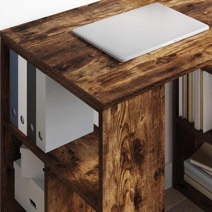 Desk with Shelf Smoked Oak 90 x 50 x 75 cm Engineered Wood
