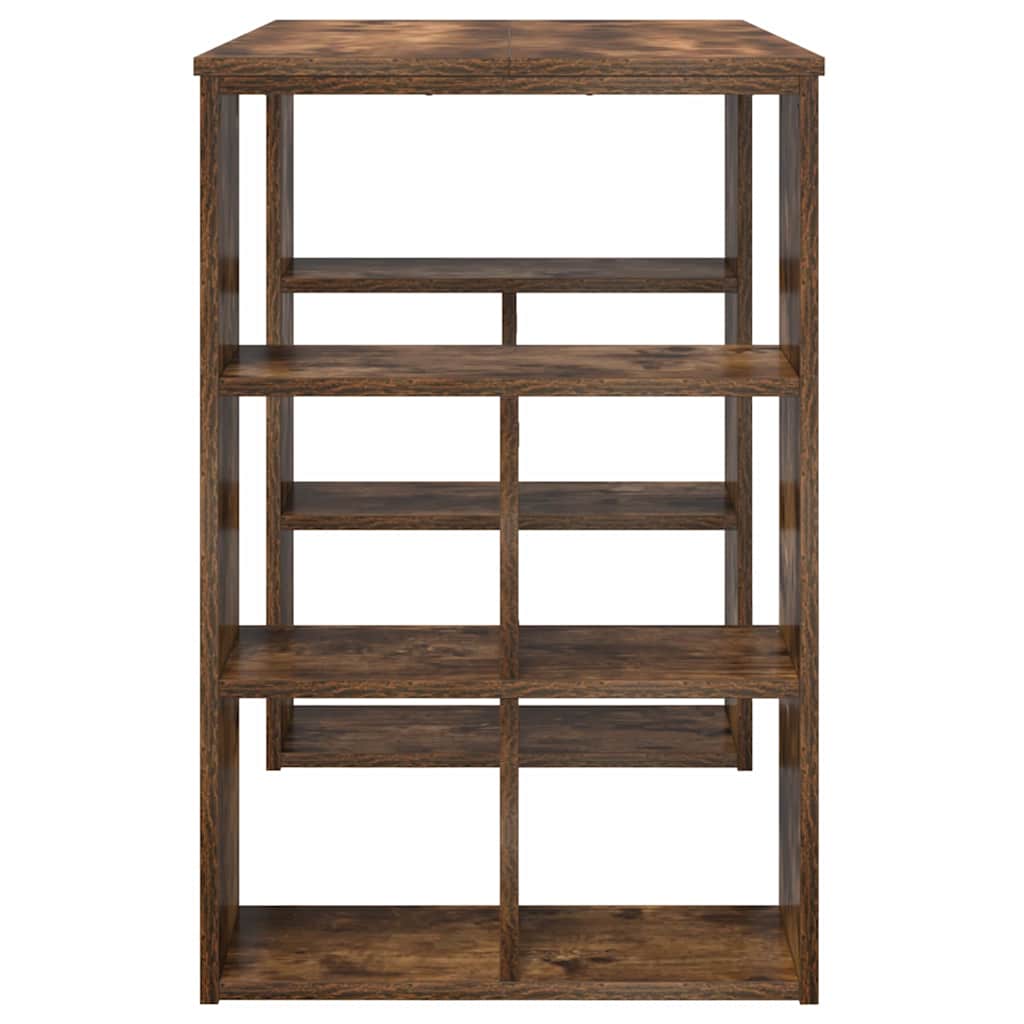 Desk with Shelf Smoked Oak 90 x 50 x 75 cm Engineered Wood