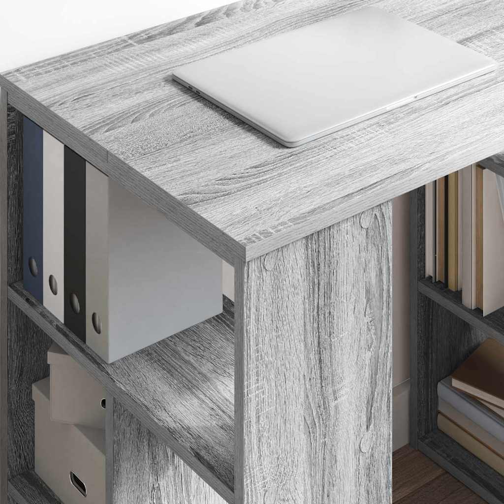 Desk with Shelf Grey Sonoma 90 x 50 x 75 cm Engineered Wood